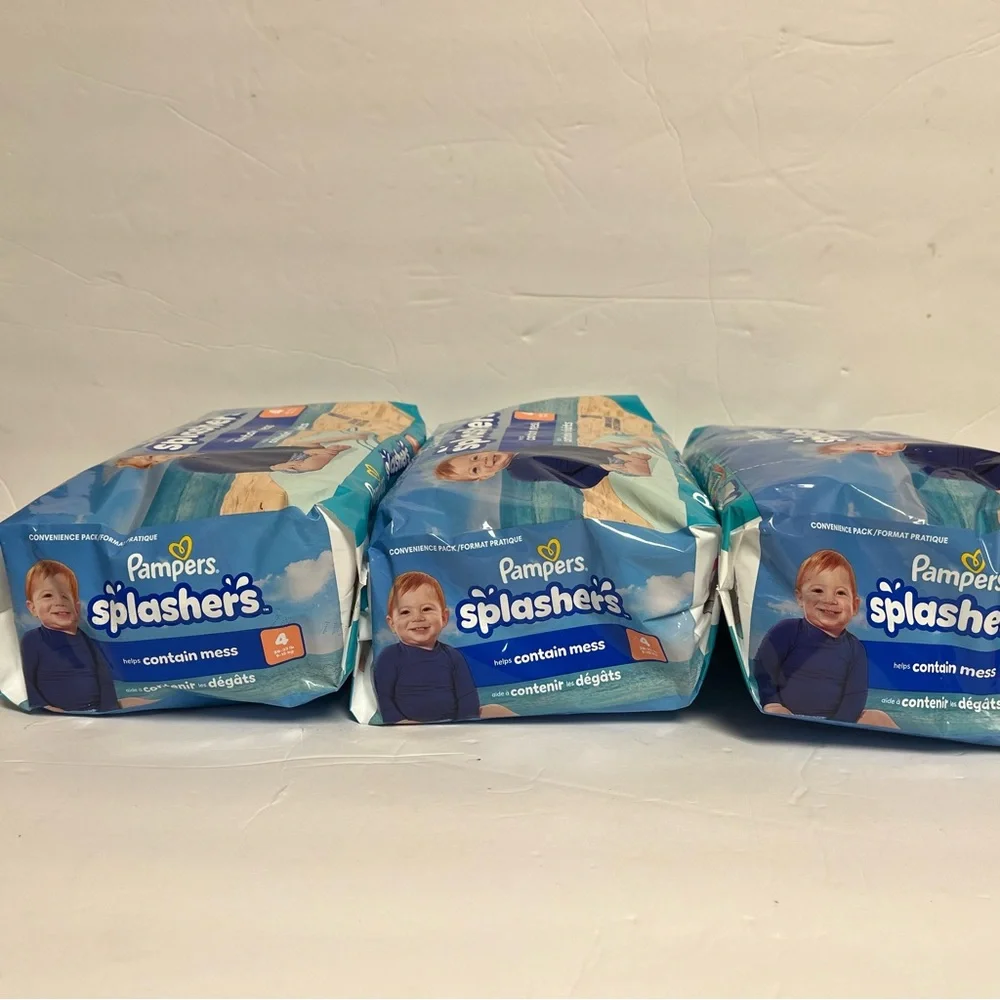 SEALED Pampers Splashers Swim‎ Diapers Size 4 (lot of 3)